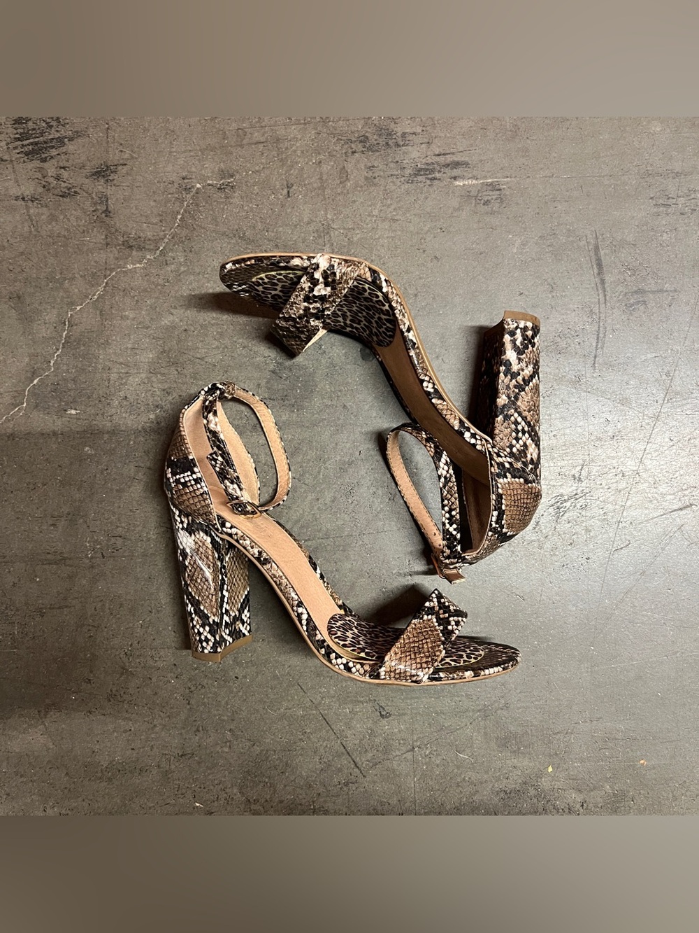 Charlotte Russe Snake Print High Heeled Sandals